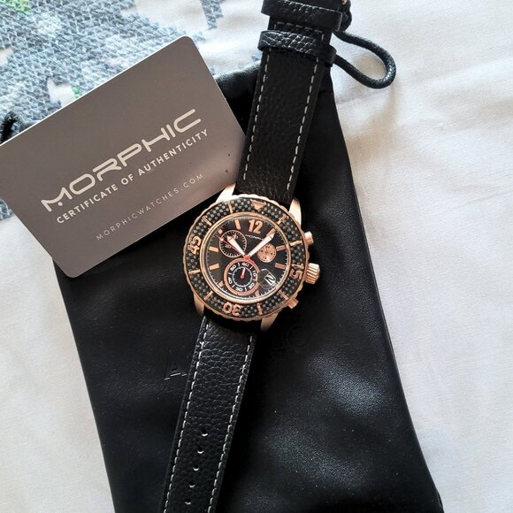 Morphic M51 Series Chronograph Leather Men's Watch - Picture 2 of 7